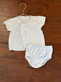Baby Loren Blue and White Pima Diaper Set 9-12m