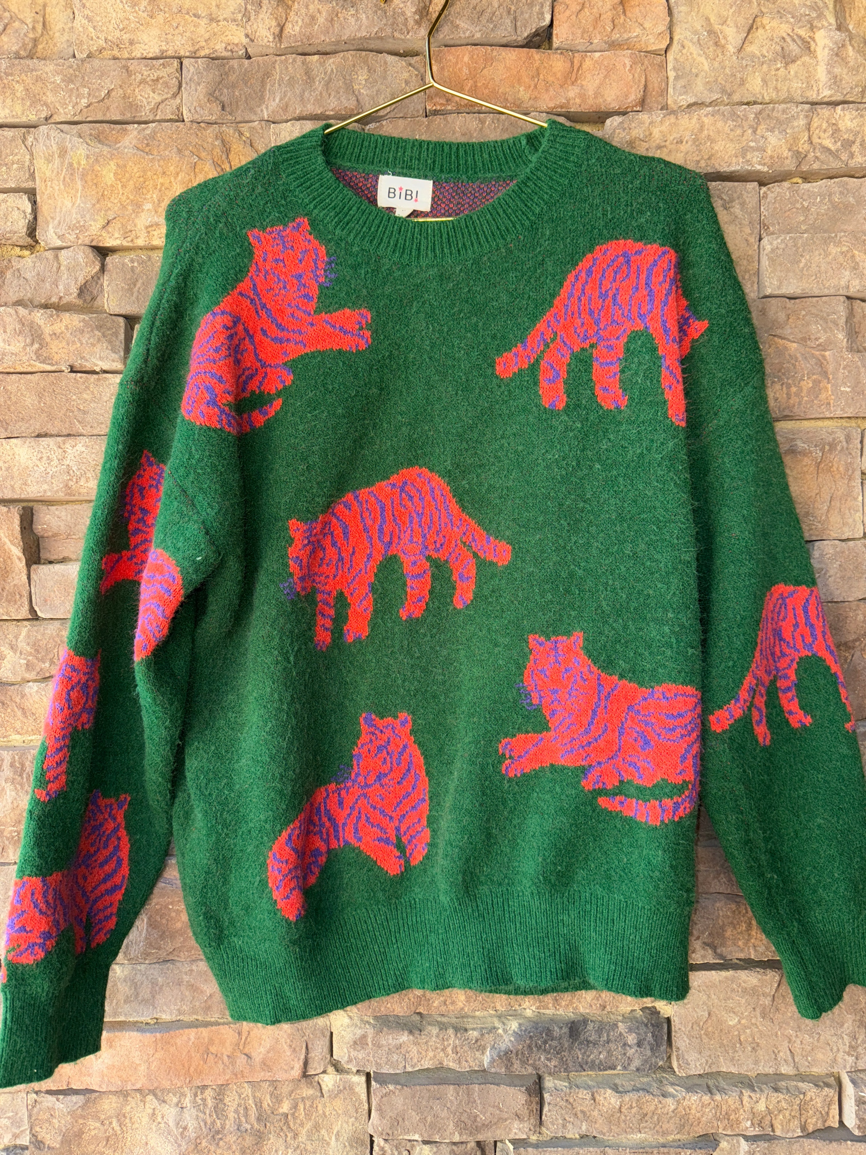 BiBi Green Tiger Sweater M