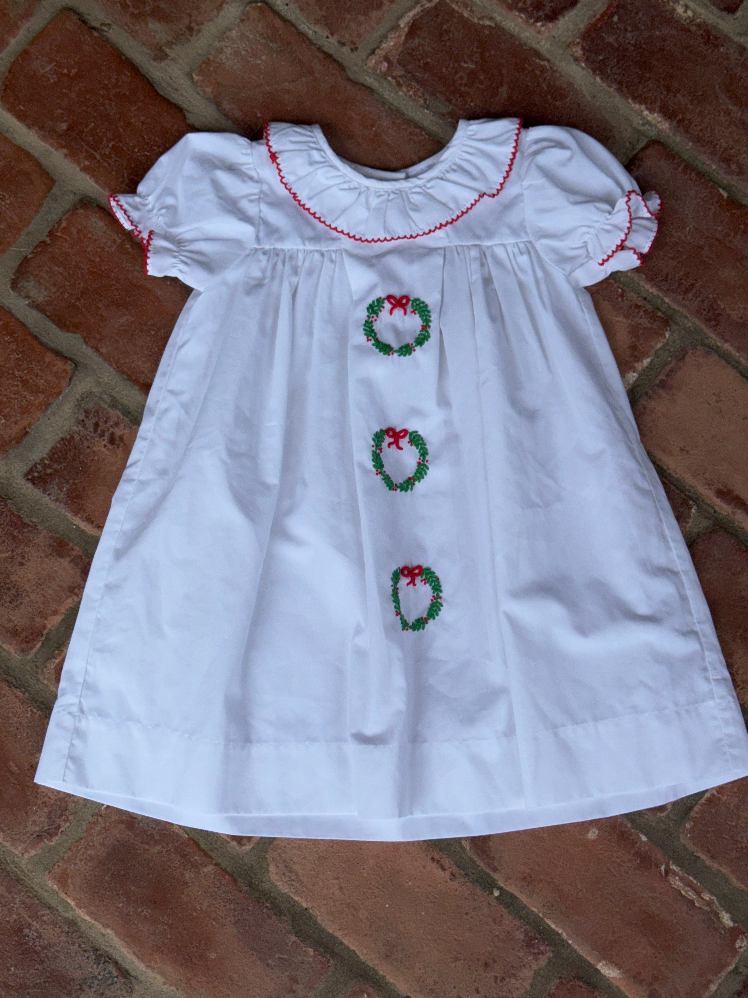 Shrimp & Grits Christmas Wreath Embrio. Dress 2T