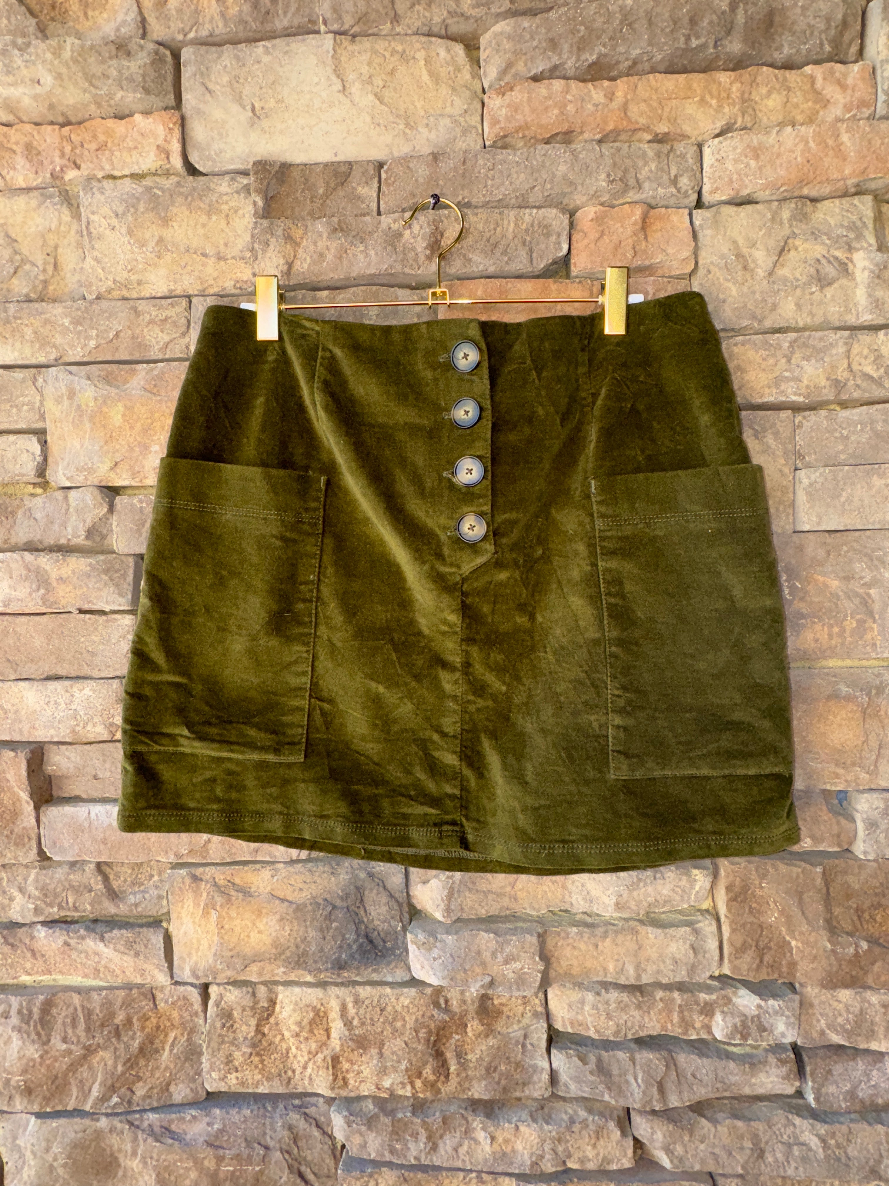 BDG Olive Green Midi Skirt Large