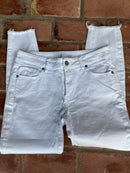 Loft White Raw Hem Denim 4