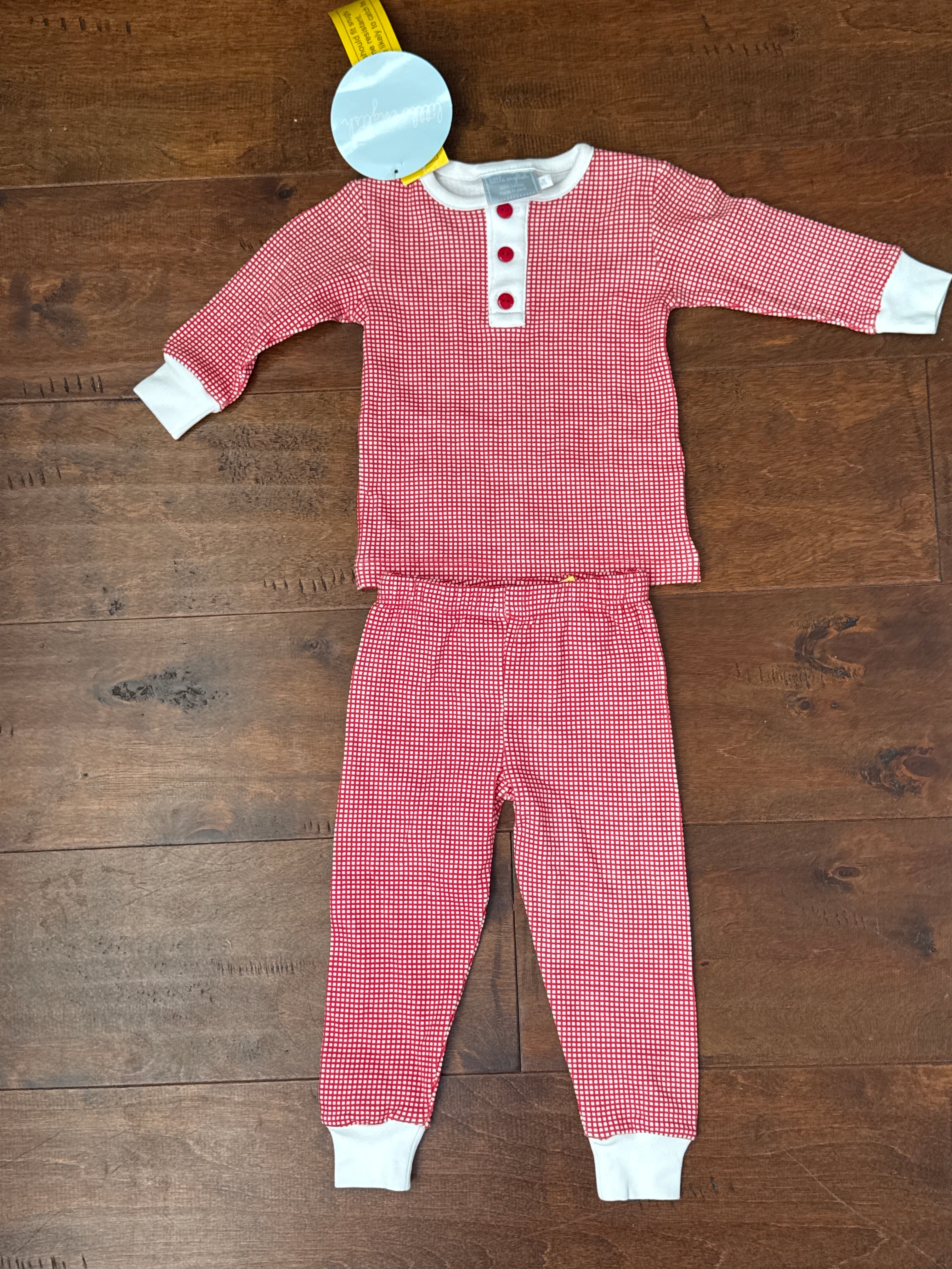 Little English Red Check Jammies LS 24m