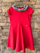 Hope & Henry Red ALine Dress -Fur Collar 5