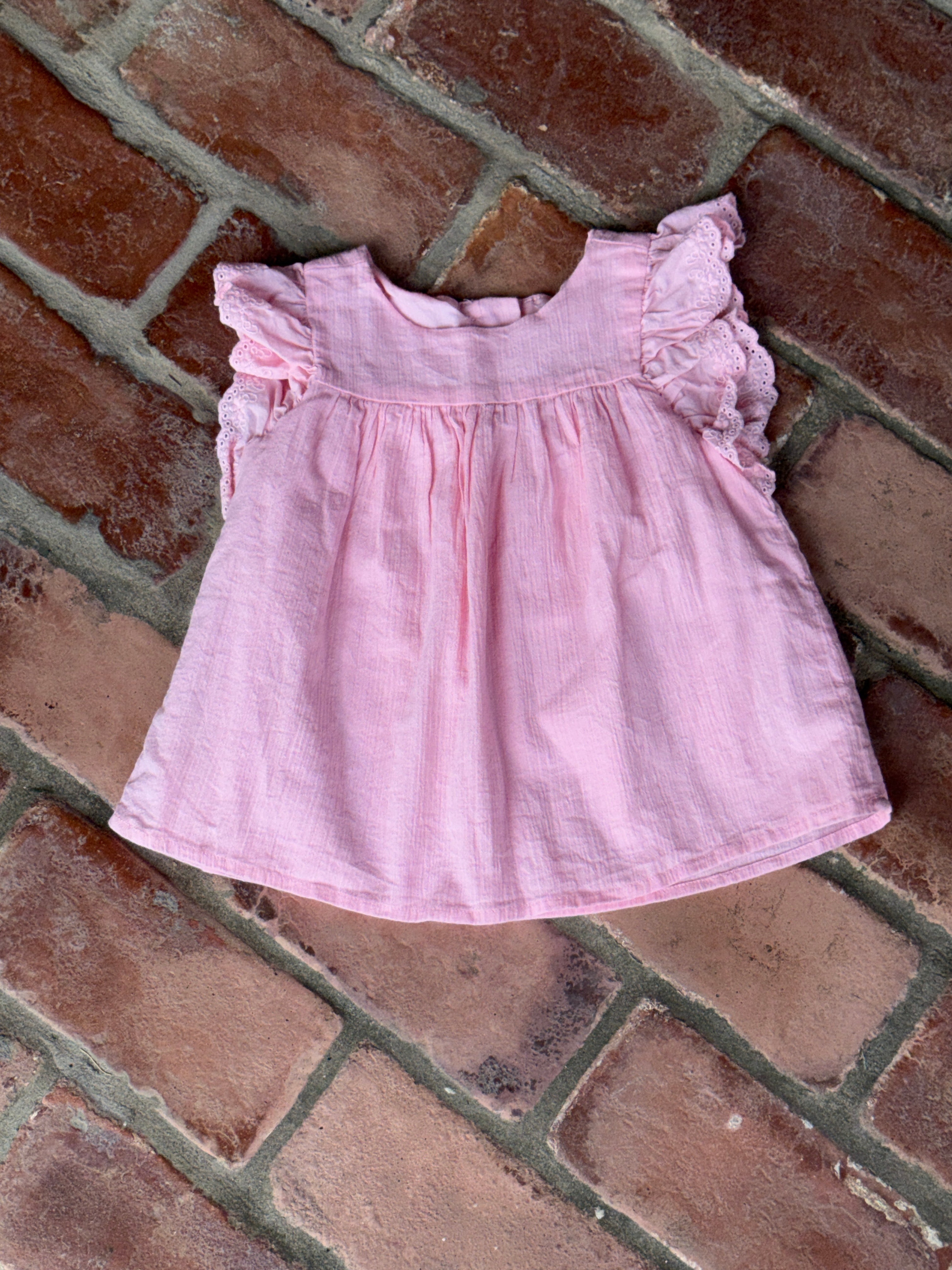 Janie & Jack Flutter Sleeve Pink Top 3