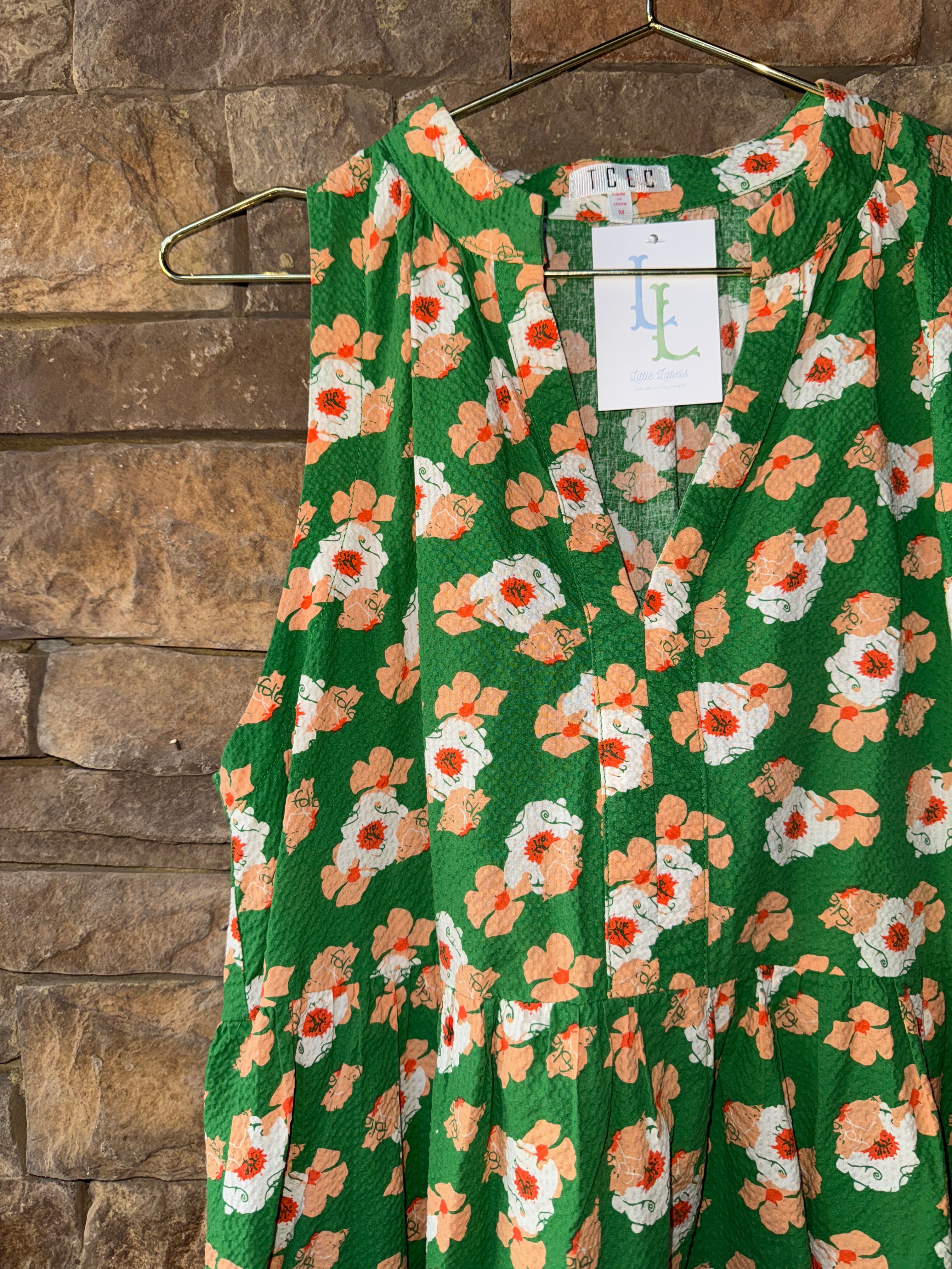 TCEC Green Floral Mini Dress M