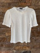 JCrew Cream Ruffle Collared Top M