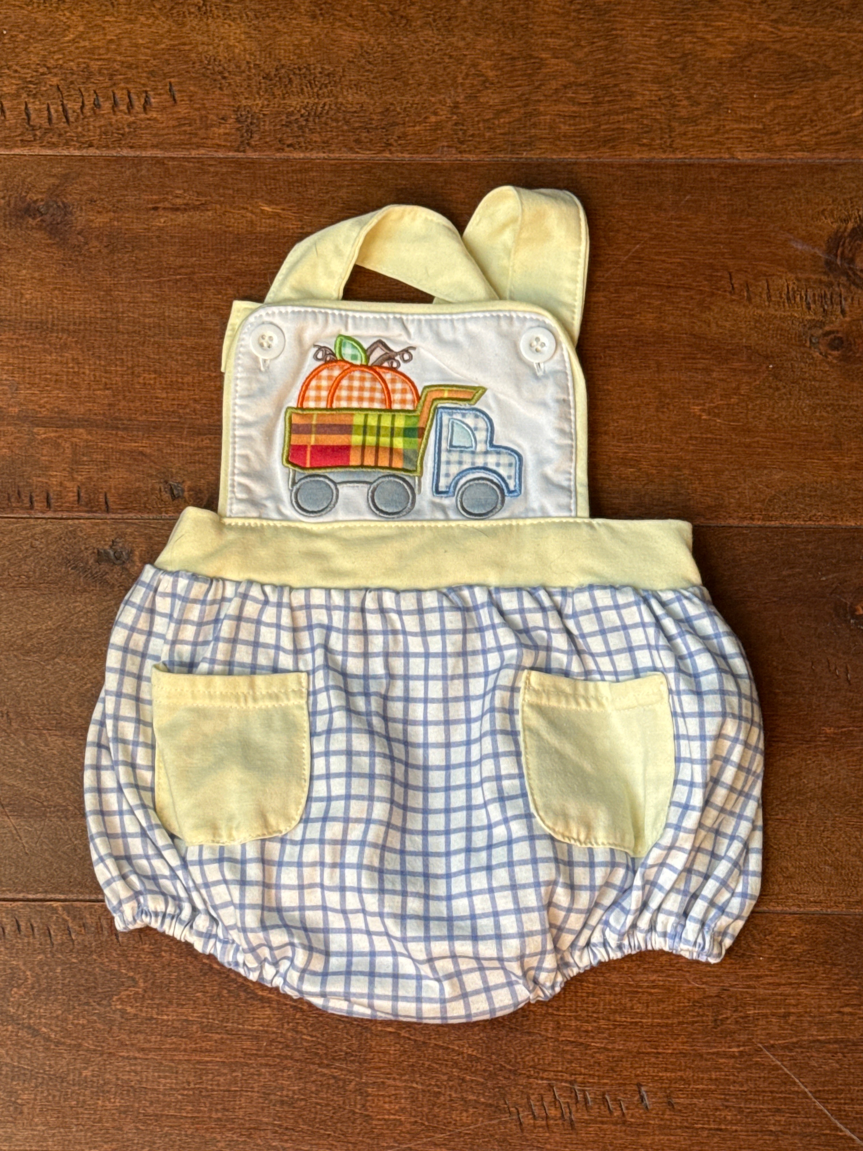 Pumpkin Dump truck Sunsuit 12-18m