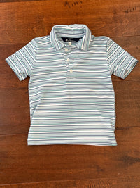 Blue and Green Stripe Performance Polo 3T