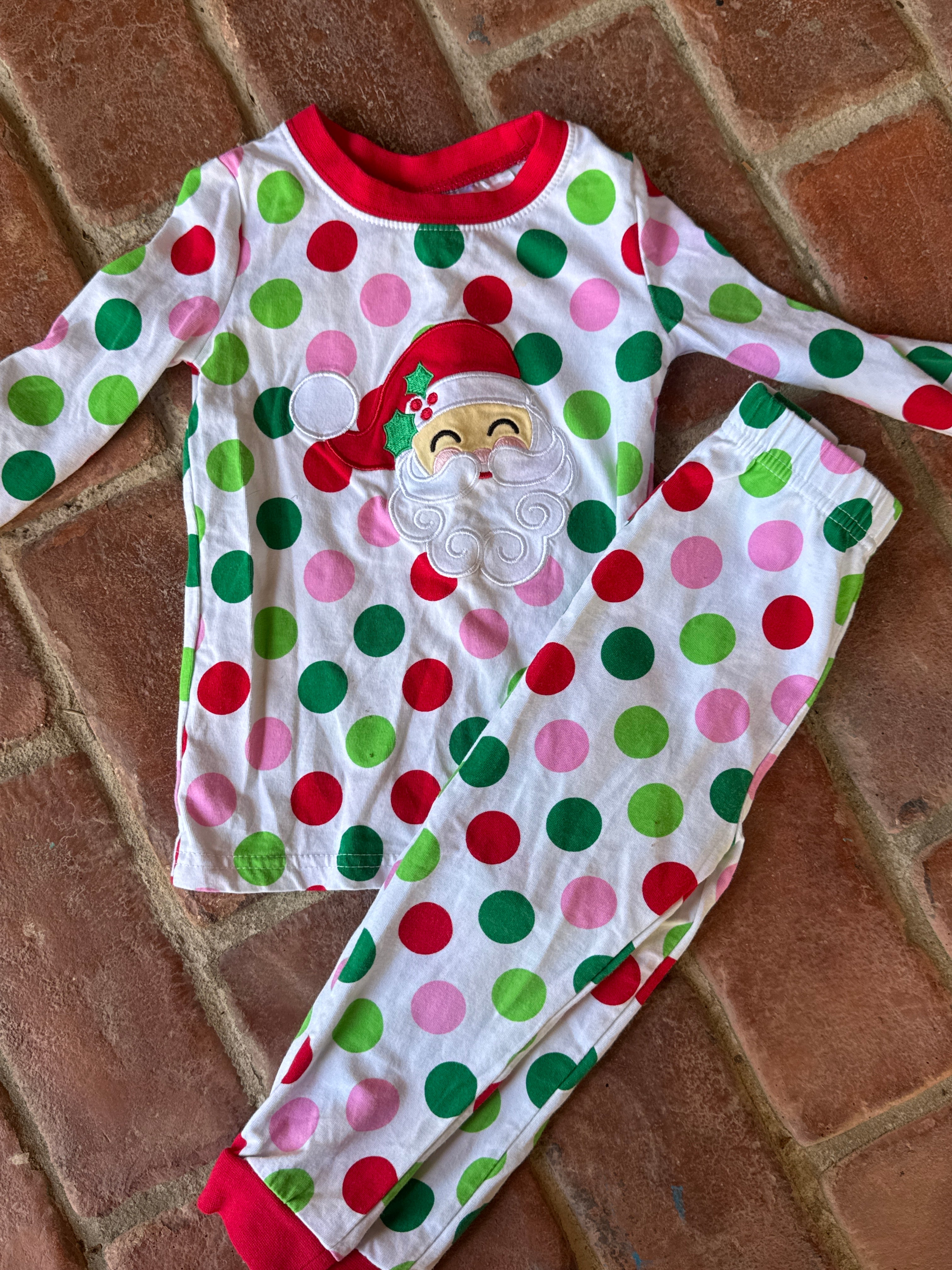 Classic Whimsey Santa Polka Dot PJ 2T