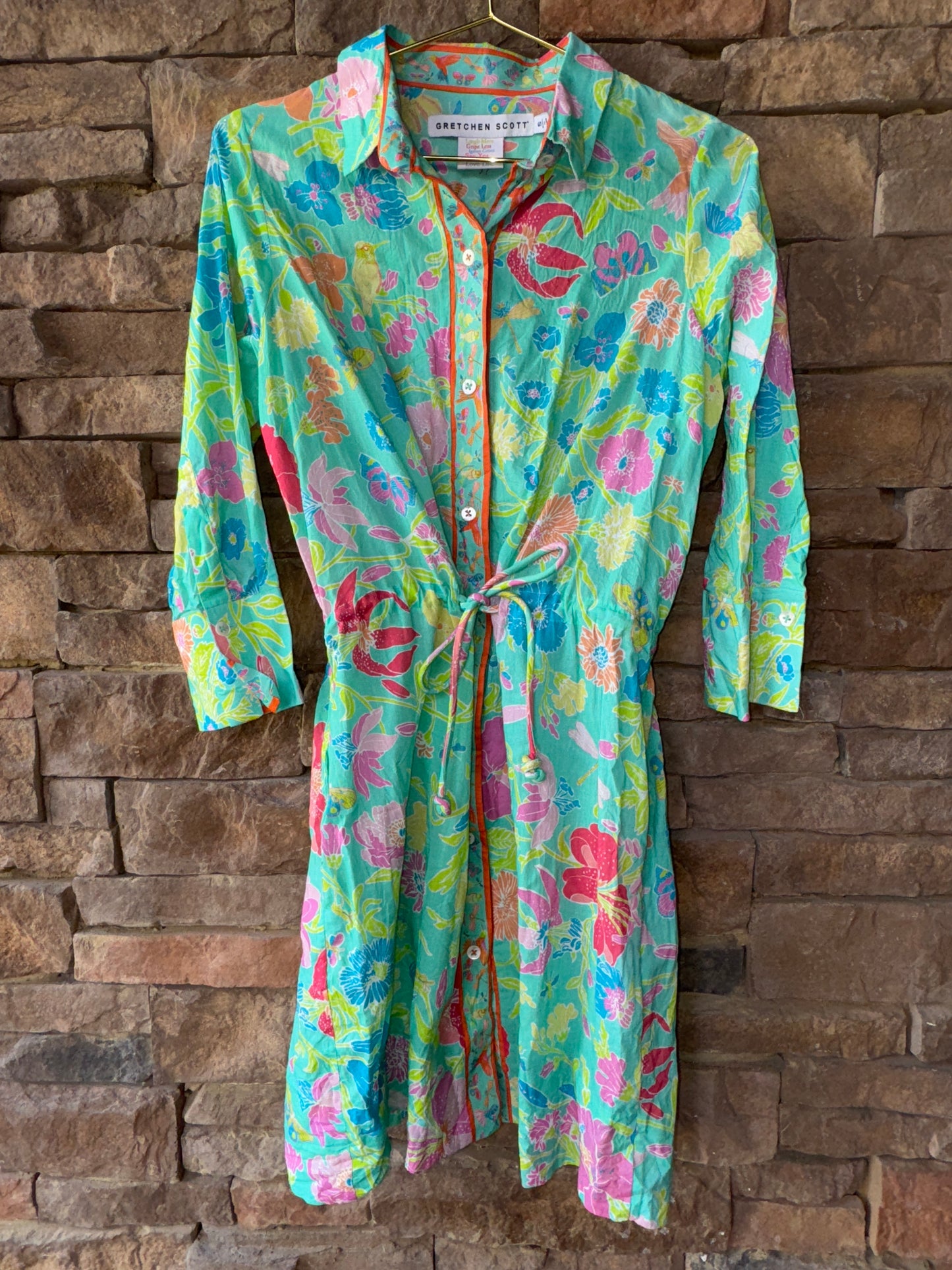 Gretchen Scott Floral Butterfly Ls Dress S