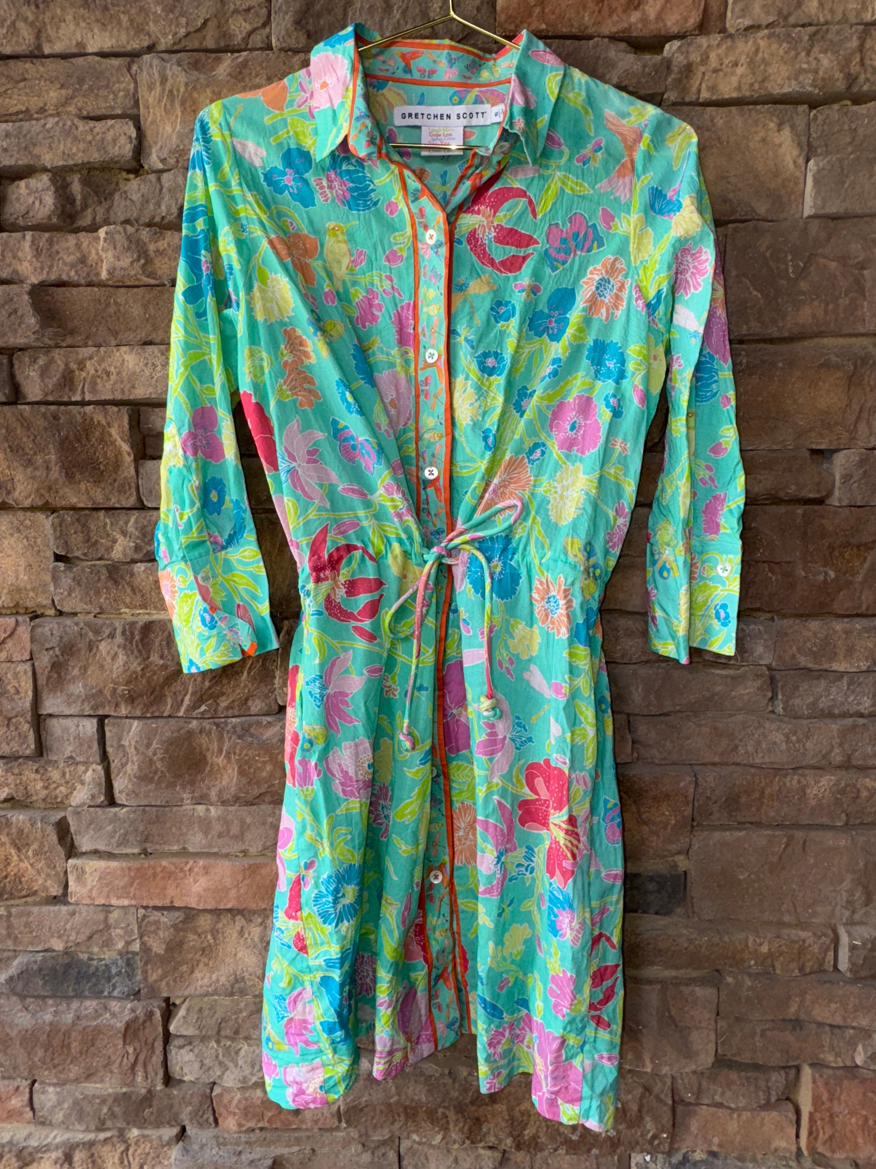 Gretchen Scott Floral Butterfly Ls Dress S