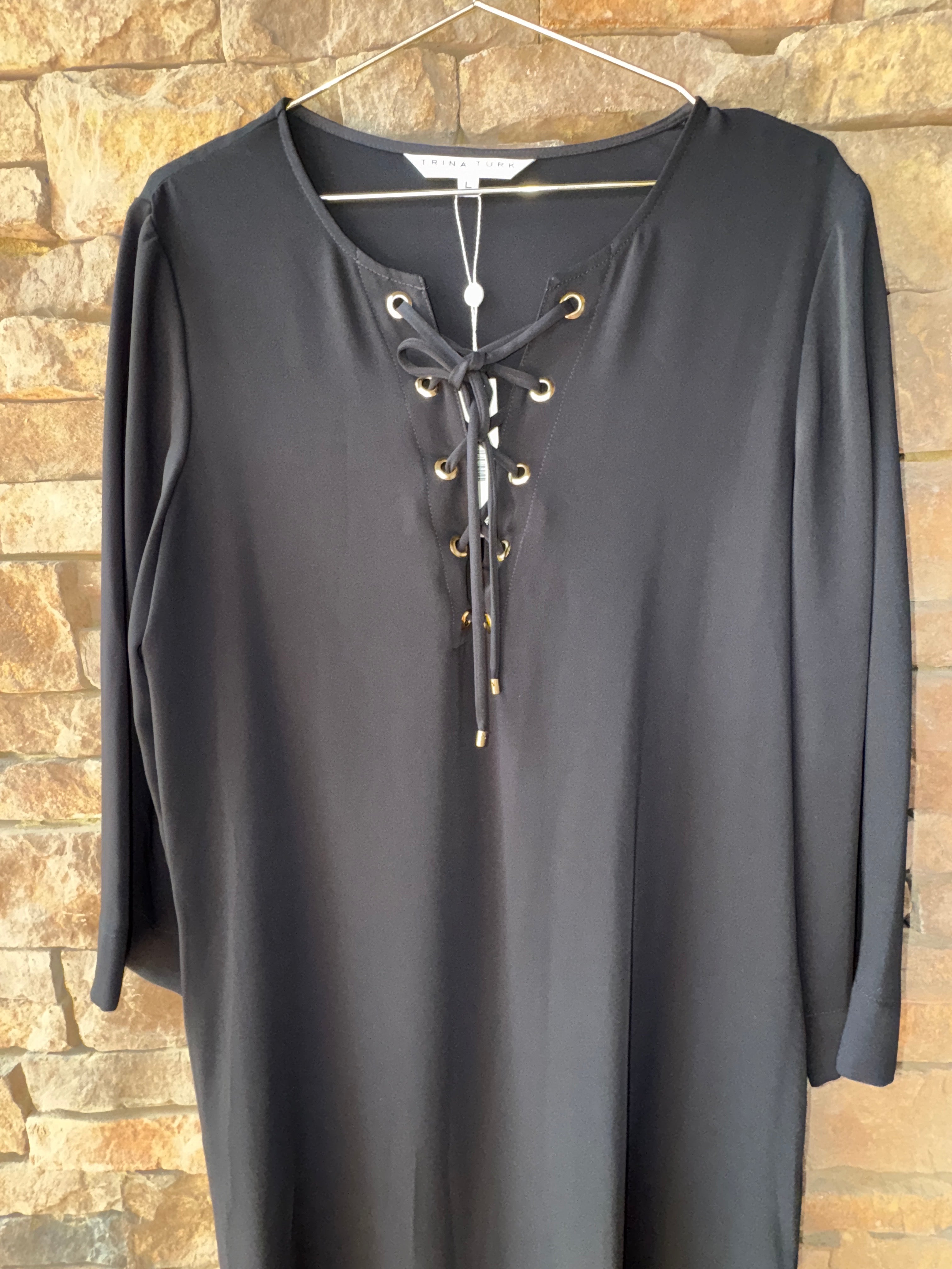 Trina Turk Catamaran Dress Black L