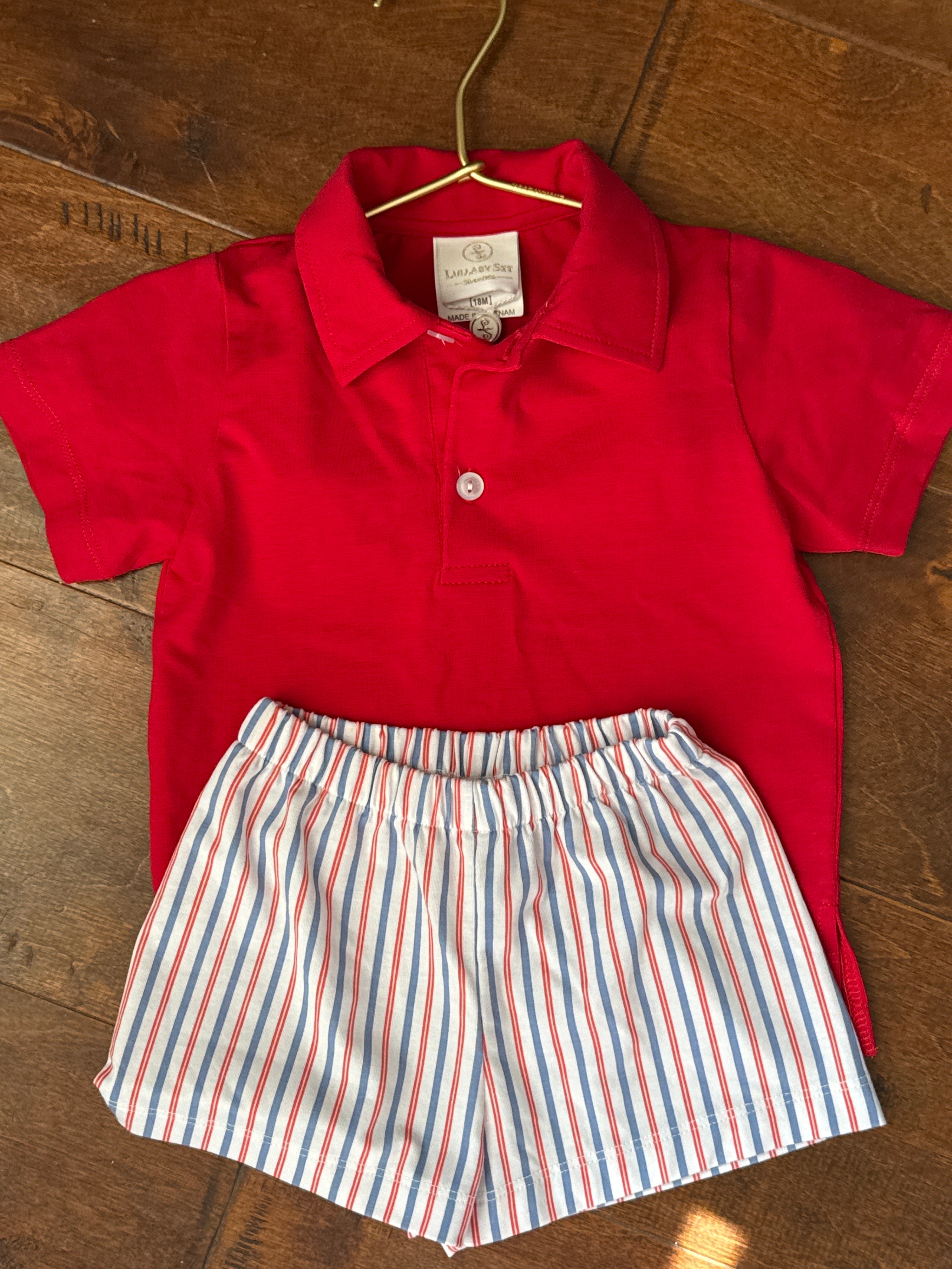 Lullaby Set Red White and Blue Short Set 18M