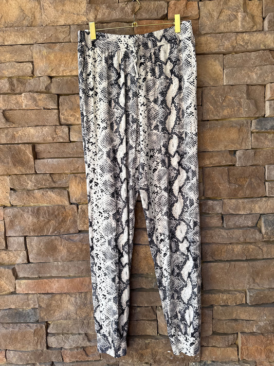 Eesome Snake Print Joggers w/ Drawstring Medium