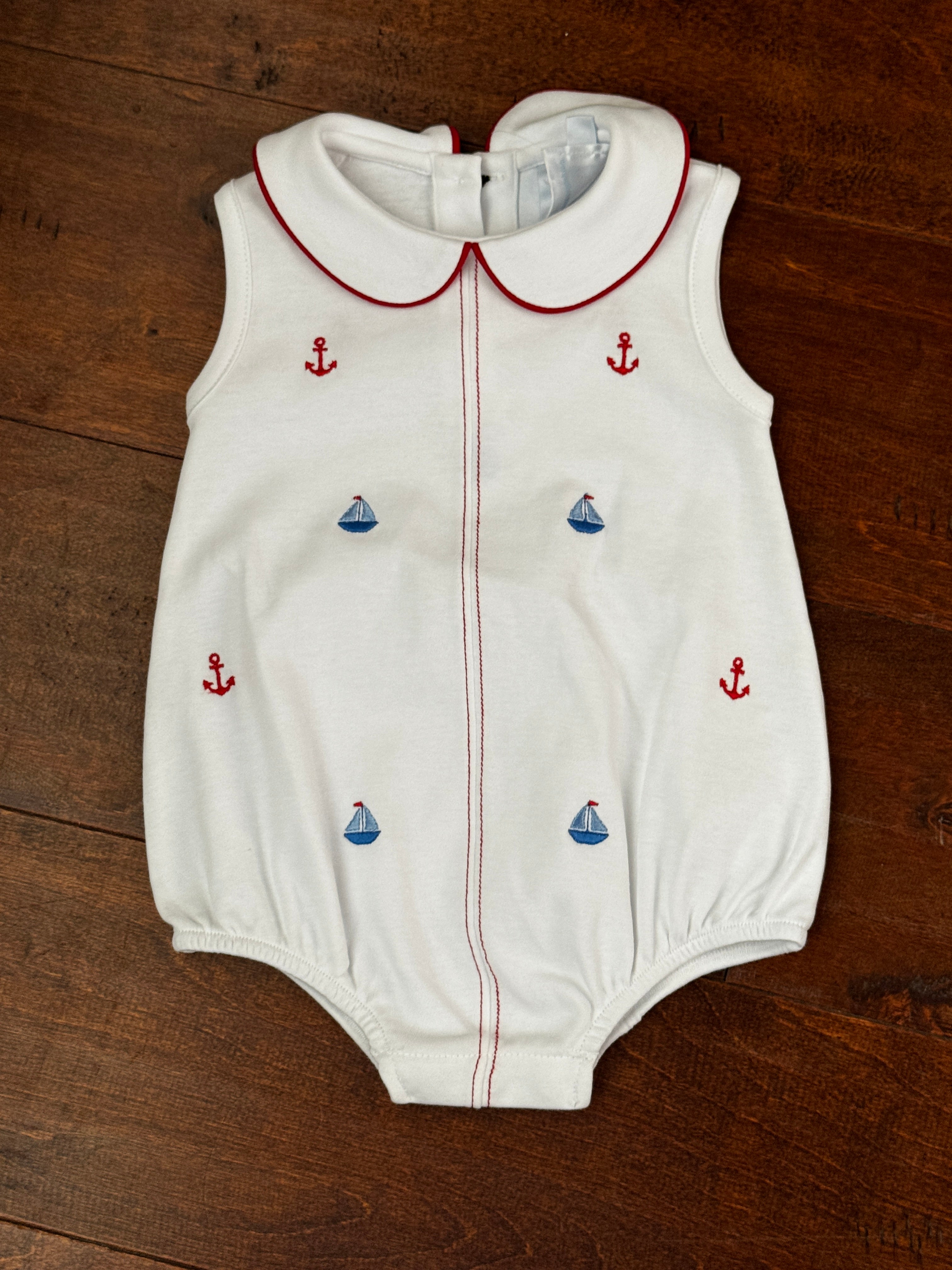 Little English Nautical Embroidered Peter Pan Bubble 9m