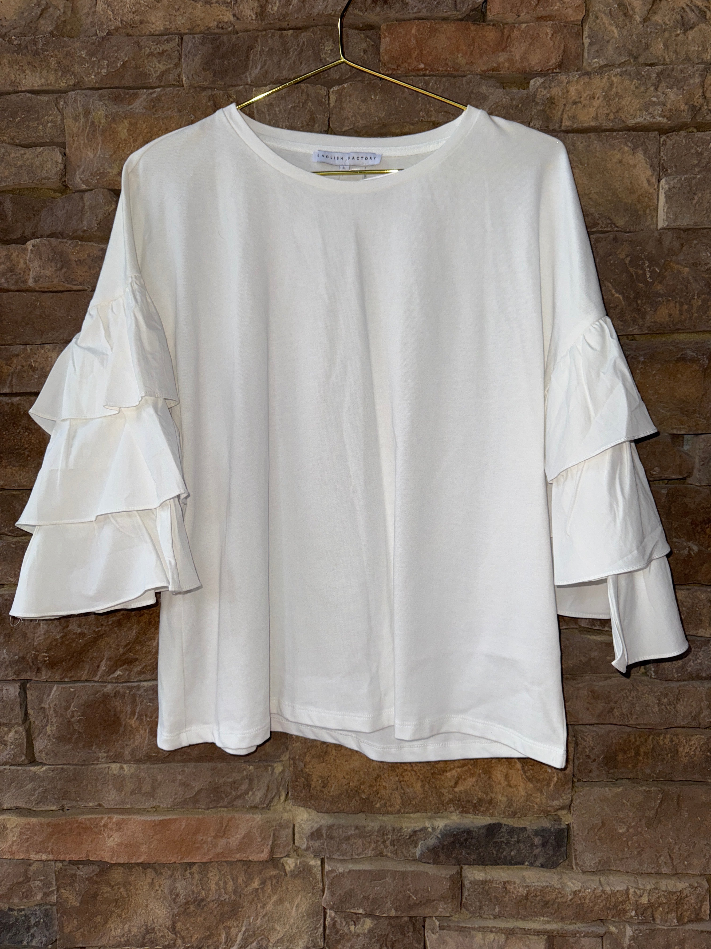 English Factory Three Tiers Ruffle Tee L