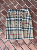 Burberry Plaid Button Front Skirt Size 12