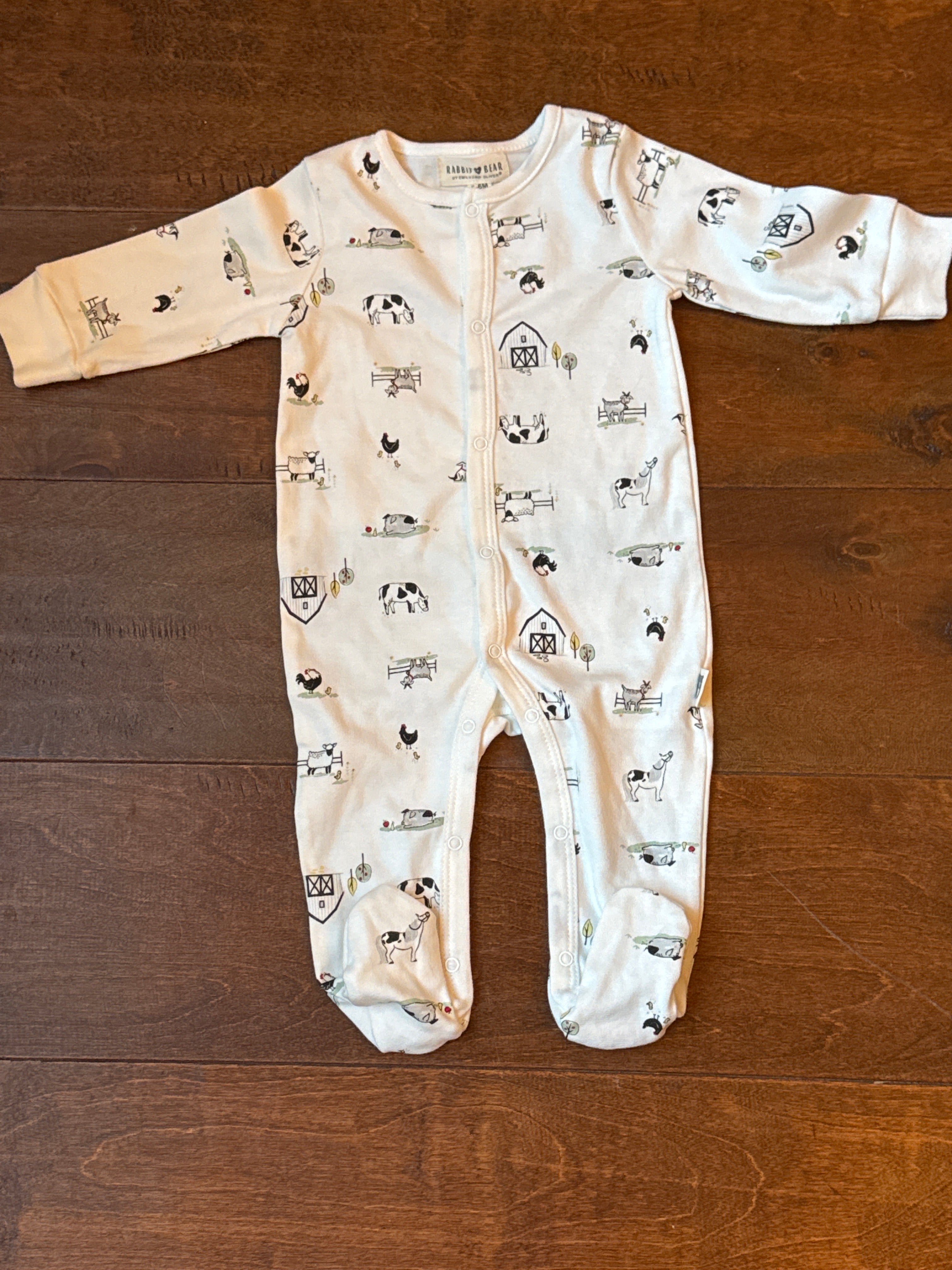Farm Animal Footie 3-6m