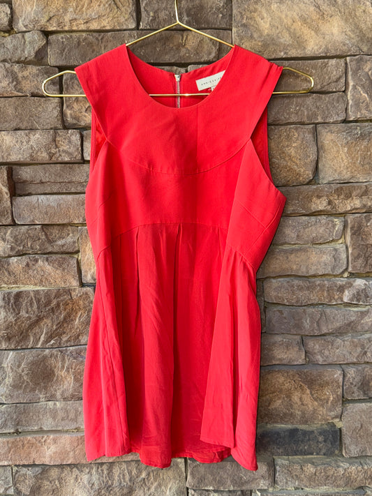 Annie Griffin Red Zip up Sleeveless Blouse XS