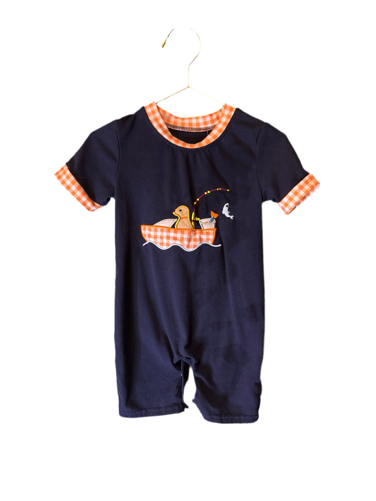 Honey bean Fishing Romper 18M