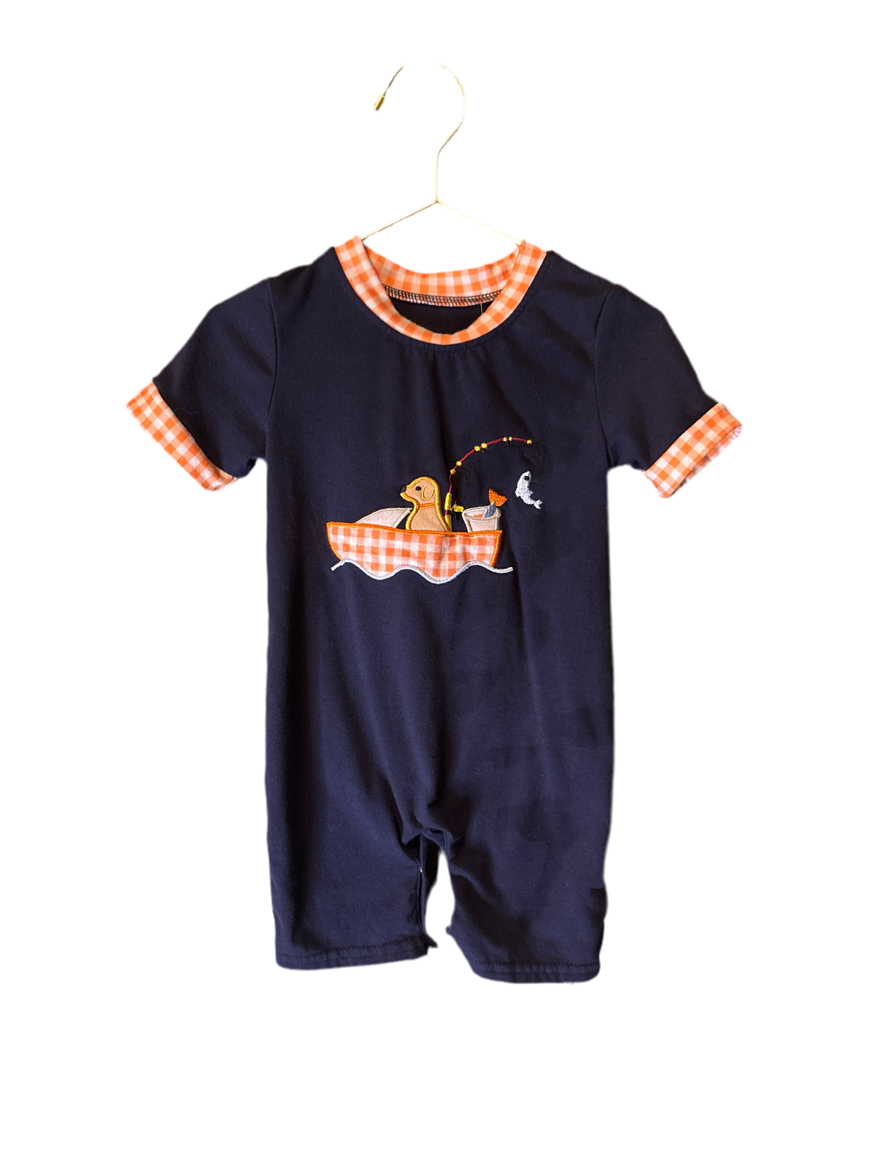 Honey bean Fishing Romper 18M