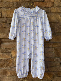 TBBC Blue Floral Ls Romper 3T