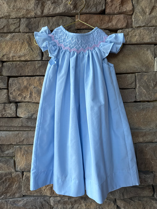 Sweet Dream Light Blue Smocked Dress 24M