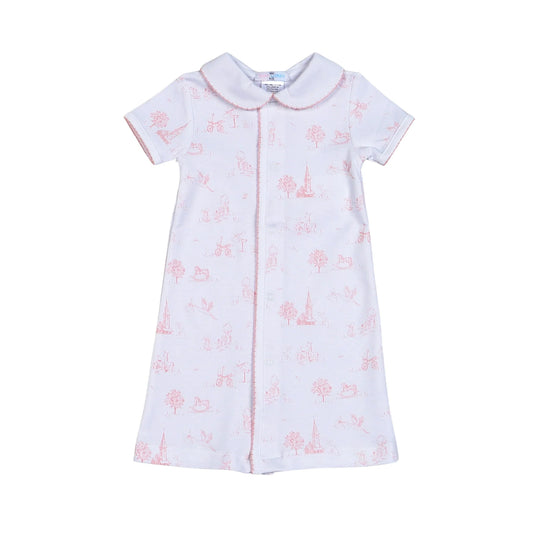 Pink Baby Toile Pima Cotton Day Gown