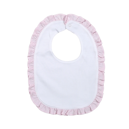 Lilly White and Pink Ruffle Bib