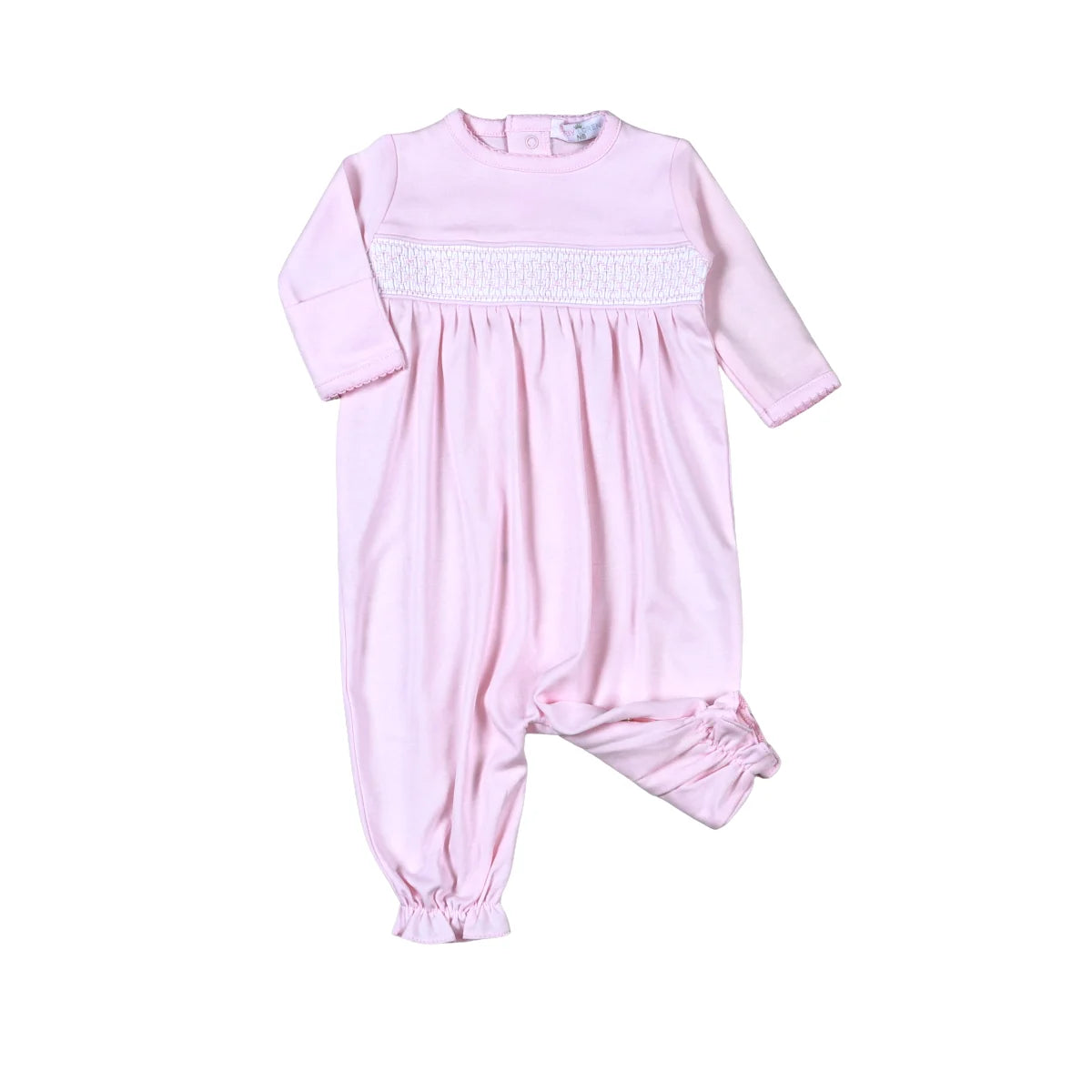 Pink Pima Hand Smocked Converter Gown