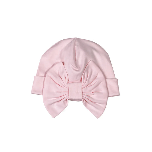 Pink Pima Bow Baby Hat