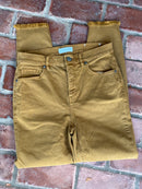 Loft Mustard Raw Hem Pant 27/4