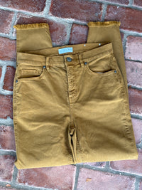 Loft Mustard Raw Hem Pant 27/4