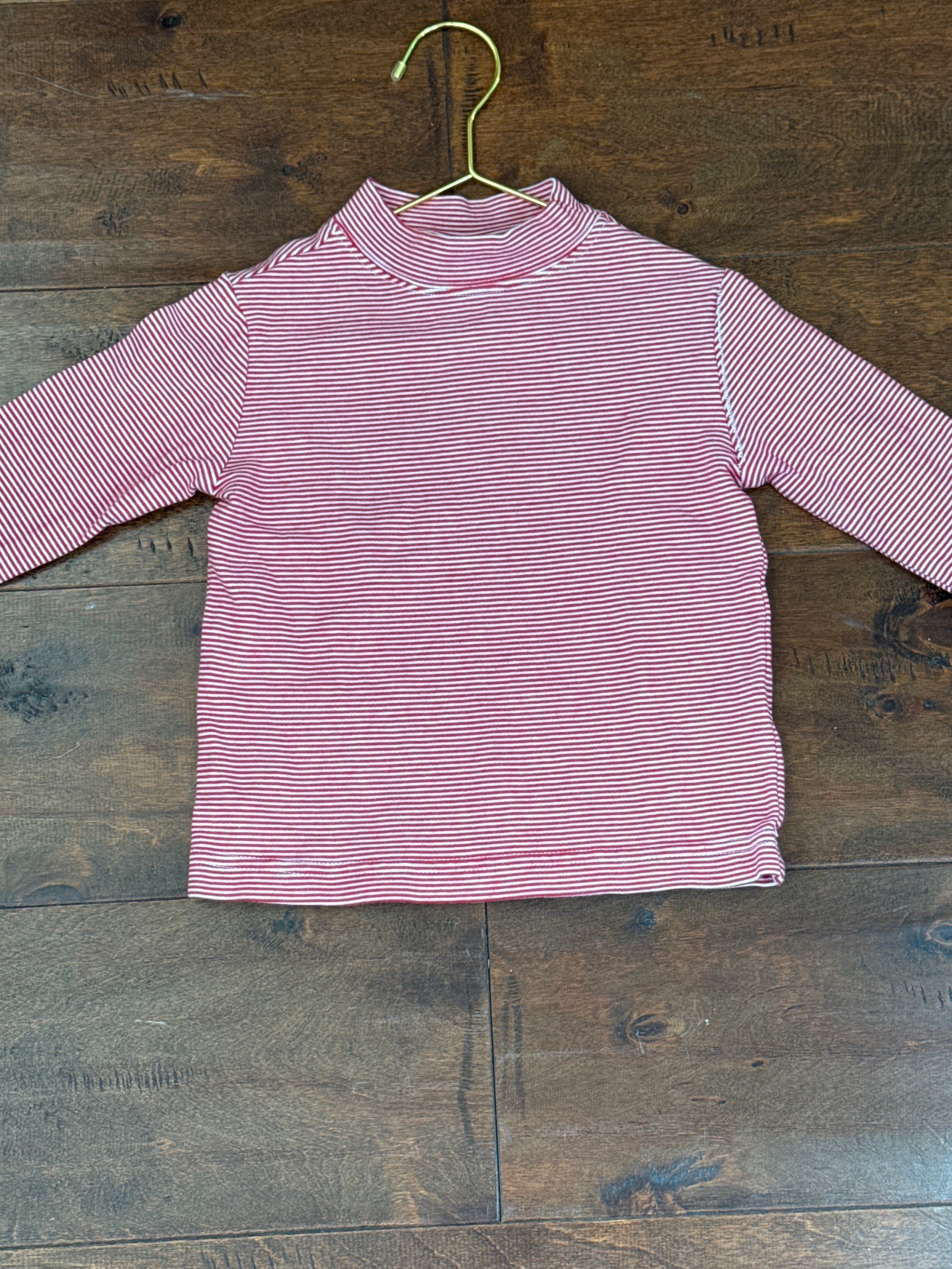 Petit Bebe Long Sleeve Red Stripe Top 3T