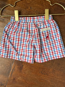 TBBC Red and Blue Gingham Shorts 12-18M