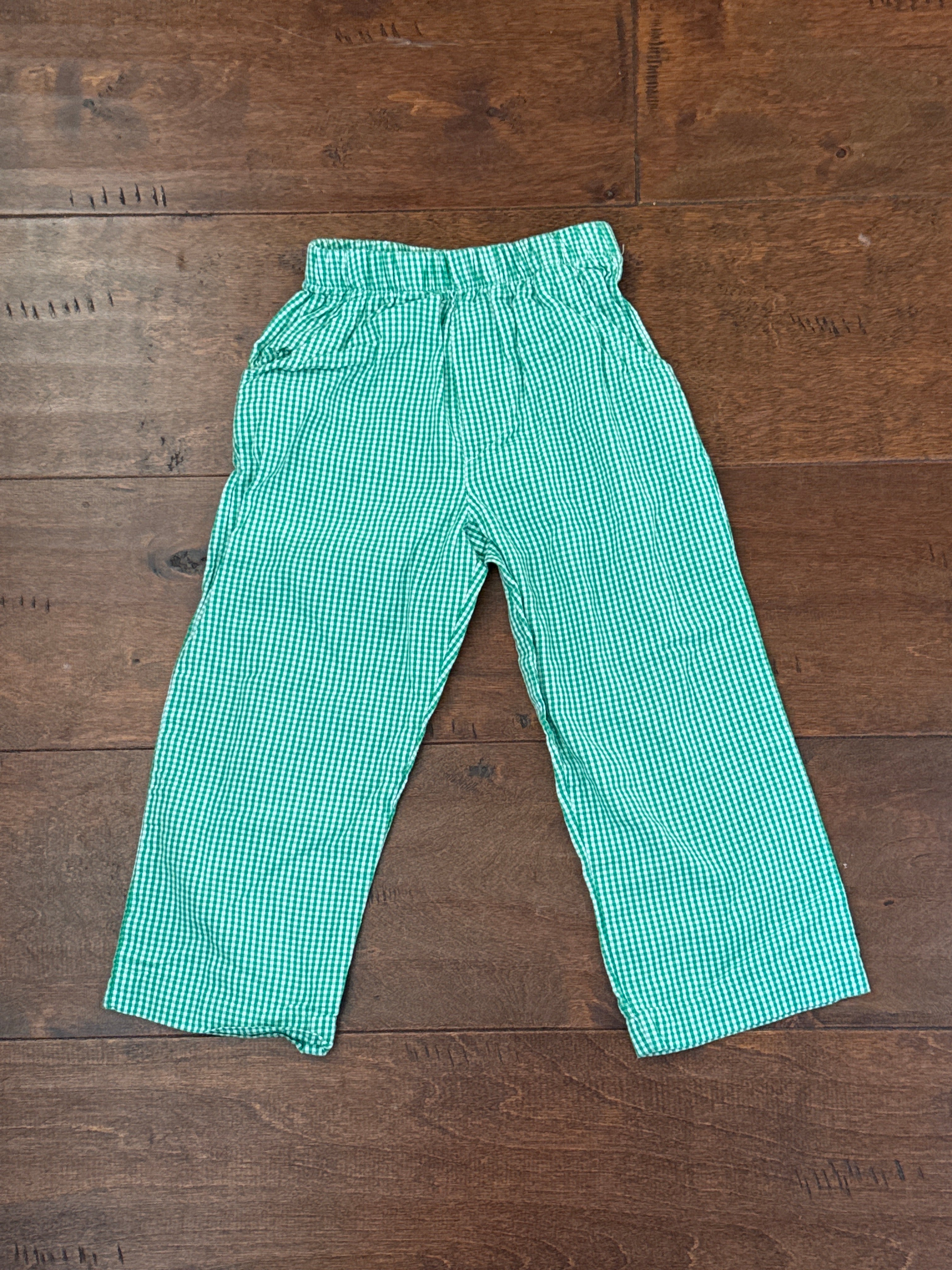 Bailey Boys Green Gingham Pant 3T