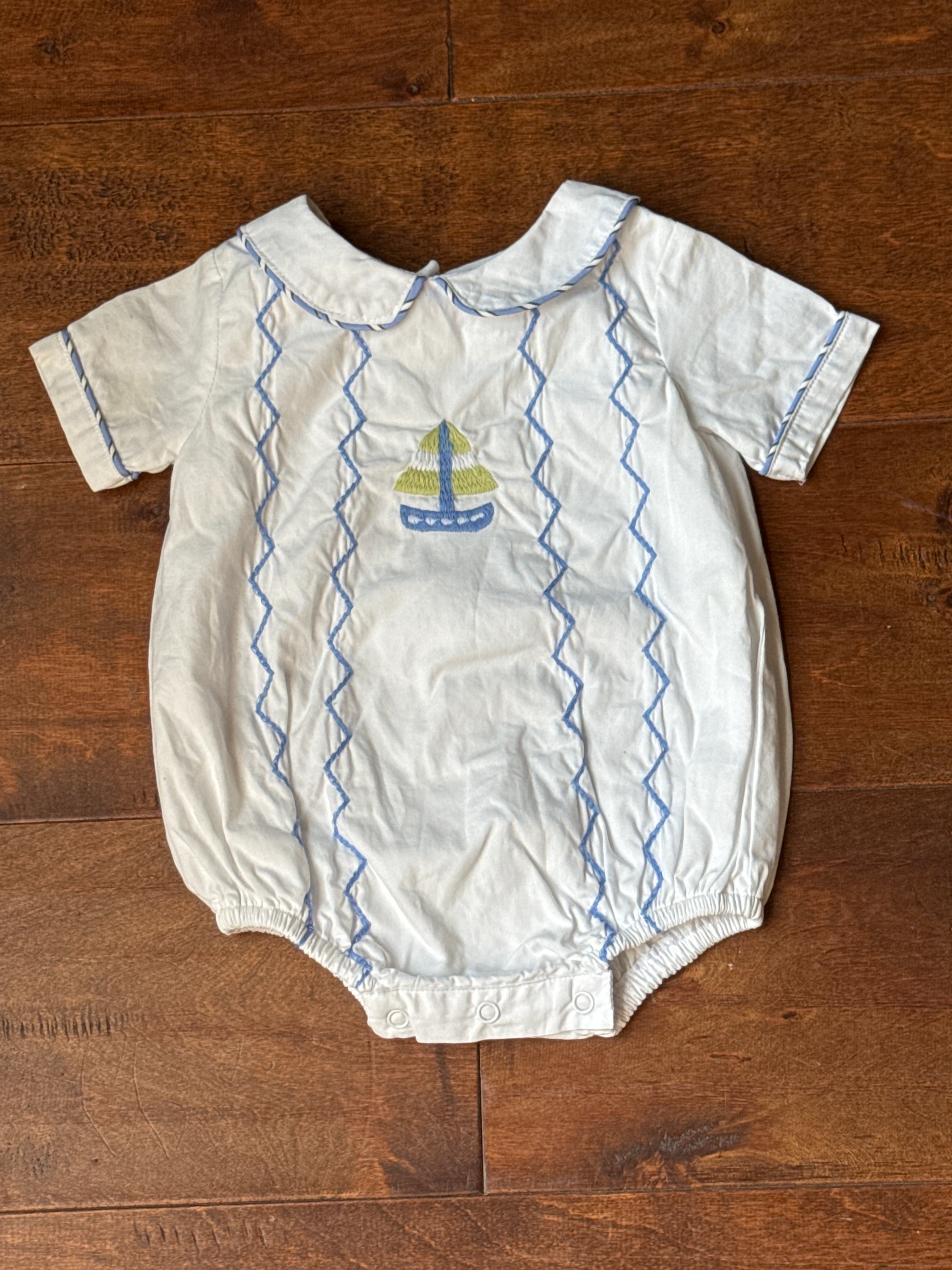 The Oaks Sailboat Embroidered Bubble 6m