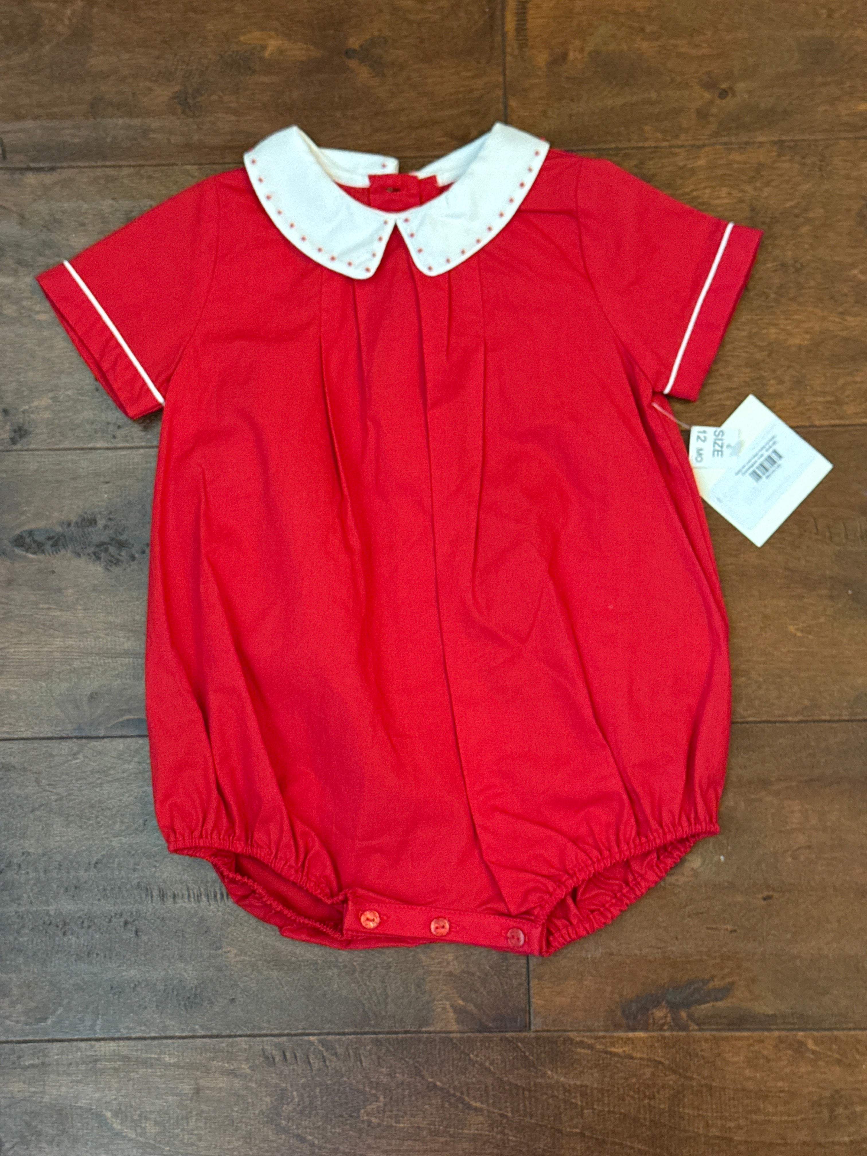 Sophie and Lucas Vintage Holiday Red Bubble 12m