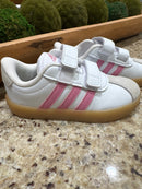 Adidas Velcro White and Pink Tennis Shoes 10c
