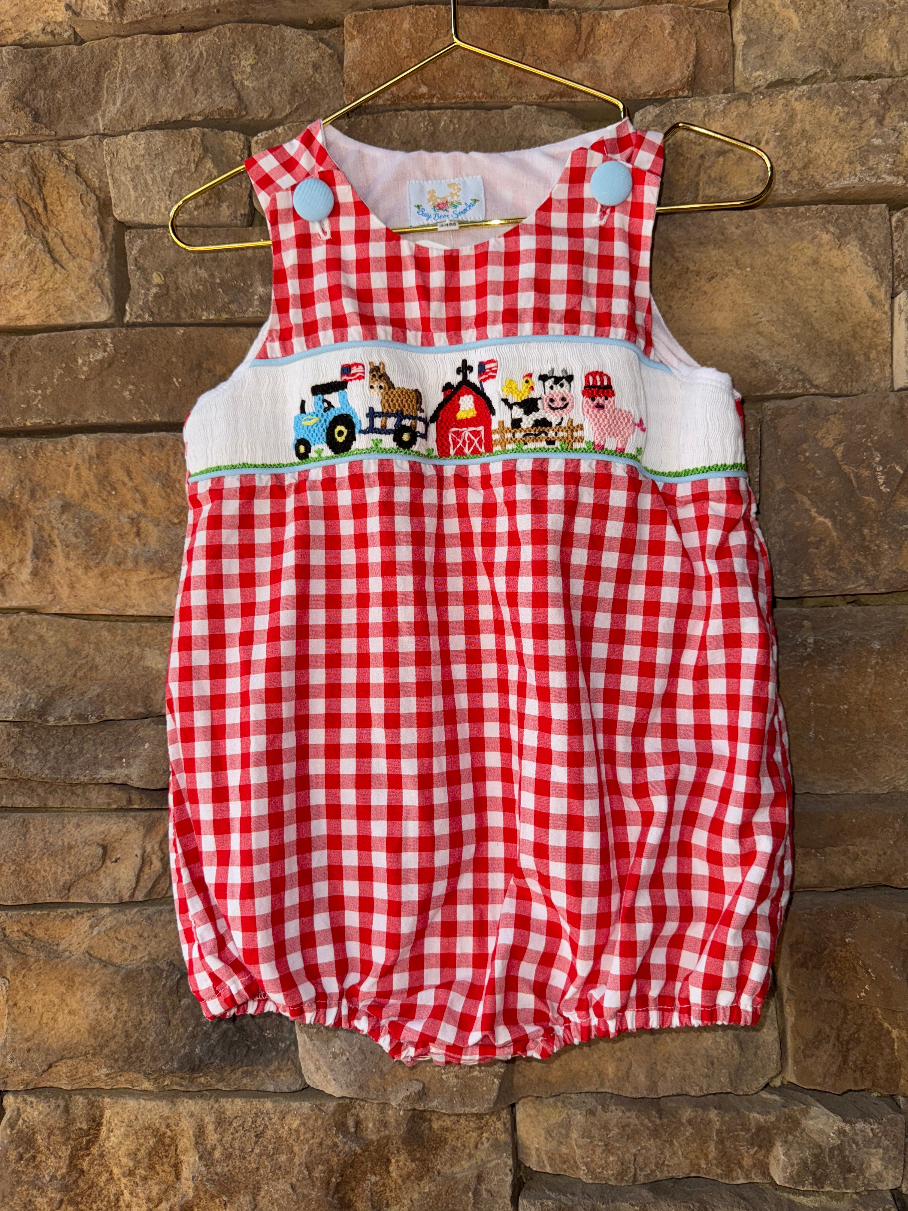 Busy Bee Farm Smocked Bubble 24M