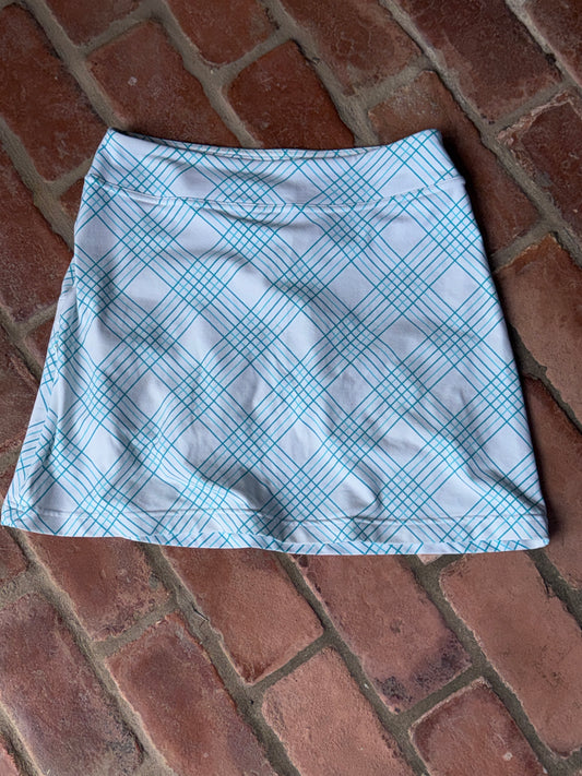 Athleta Turq & White Stretch Skirt S