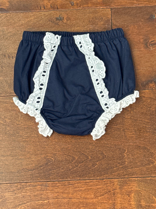 TBBC Navy Ruffle Bloomer 18-24M