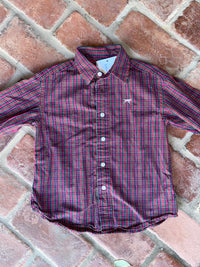 Crewcuts Christmas Plaid Ls ButtonUp w/dog 3T