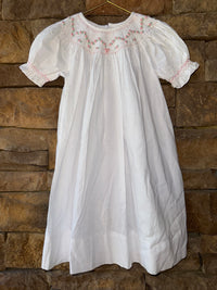 Stratsburg White Rose Smocked Dress 12M