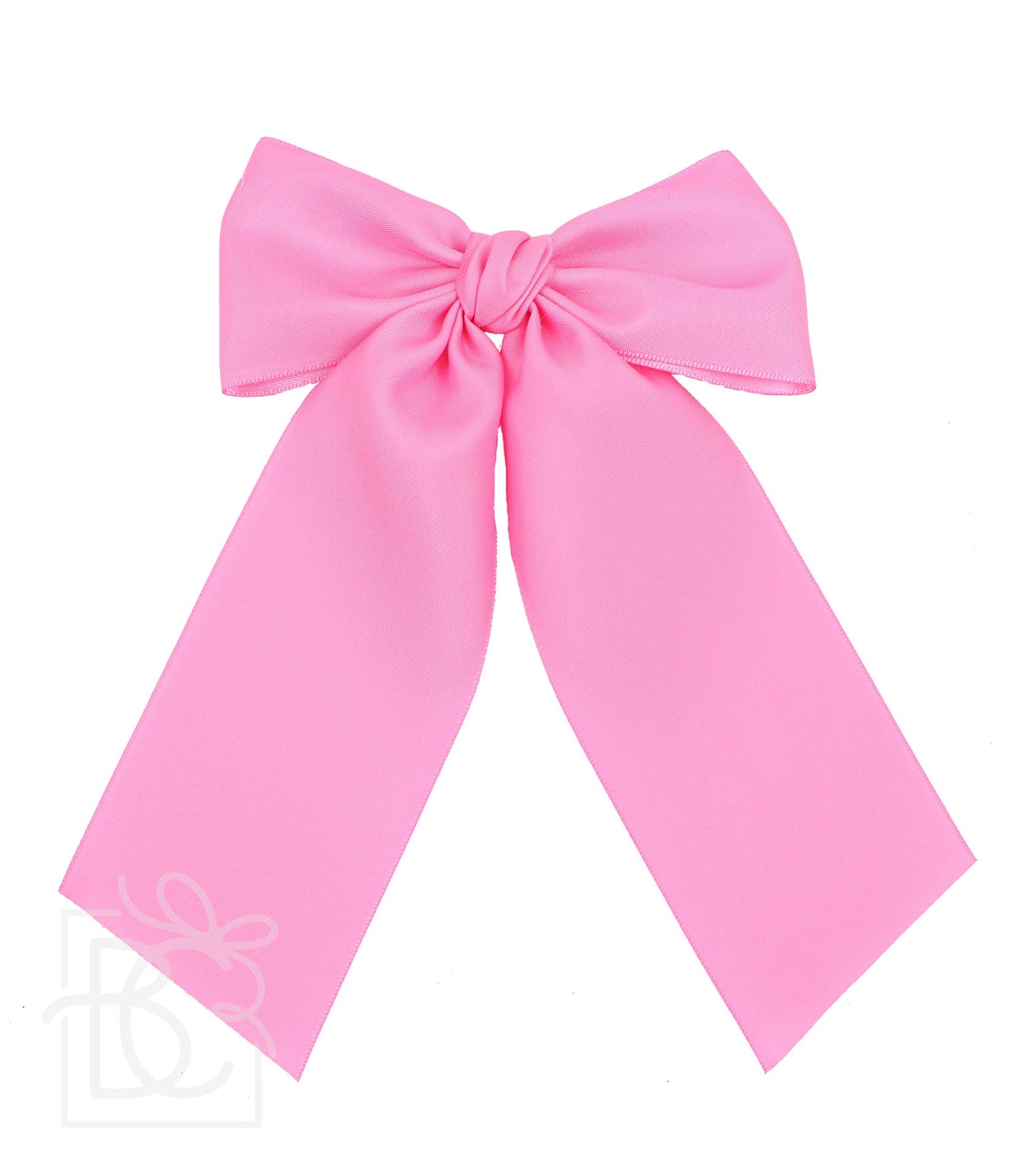 Satin Bow with Euro Knot & Tails - Hot Pink
