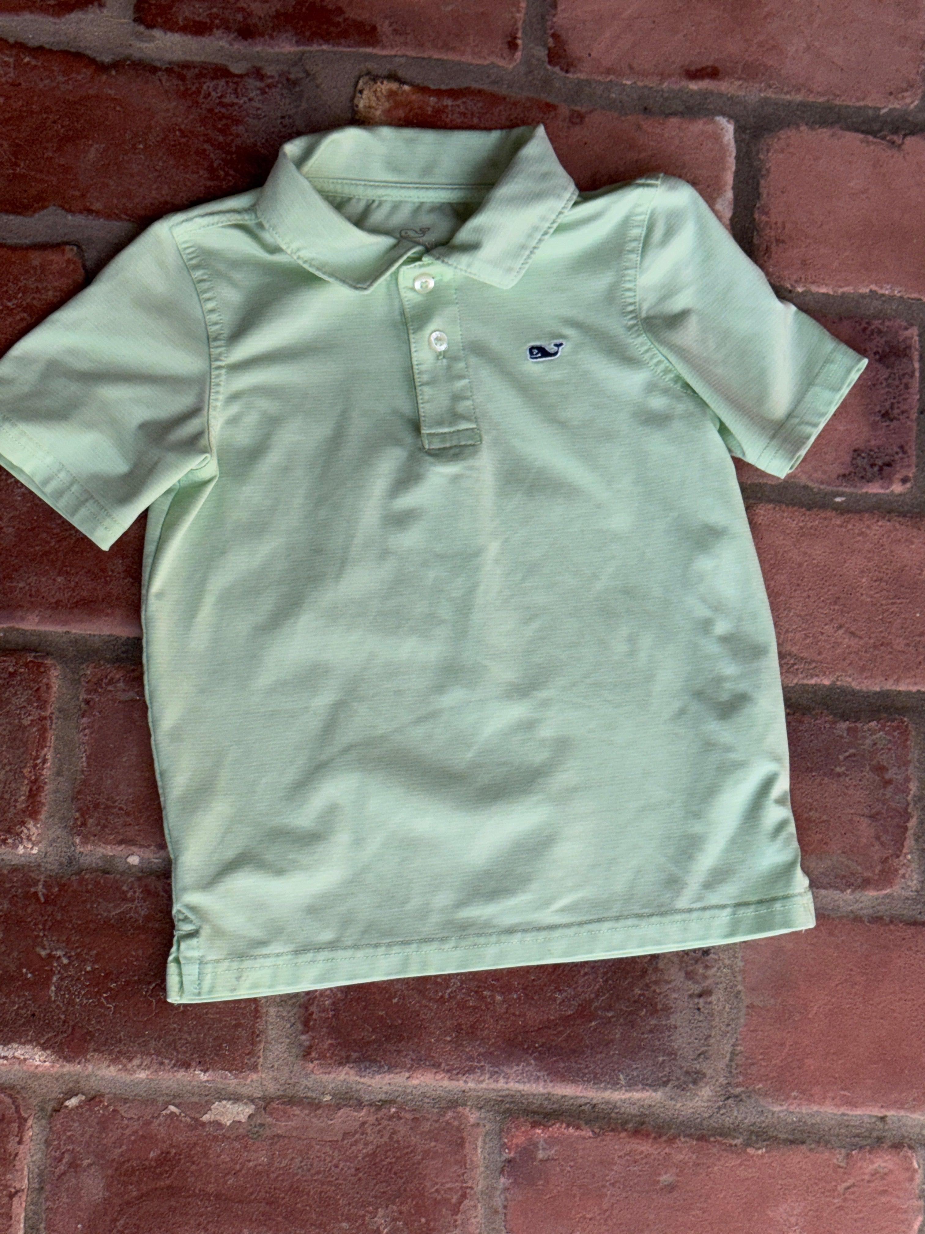 Vineyard Vines DriFit Green Ss Polo 3T