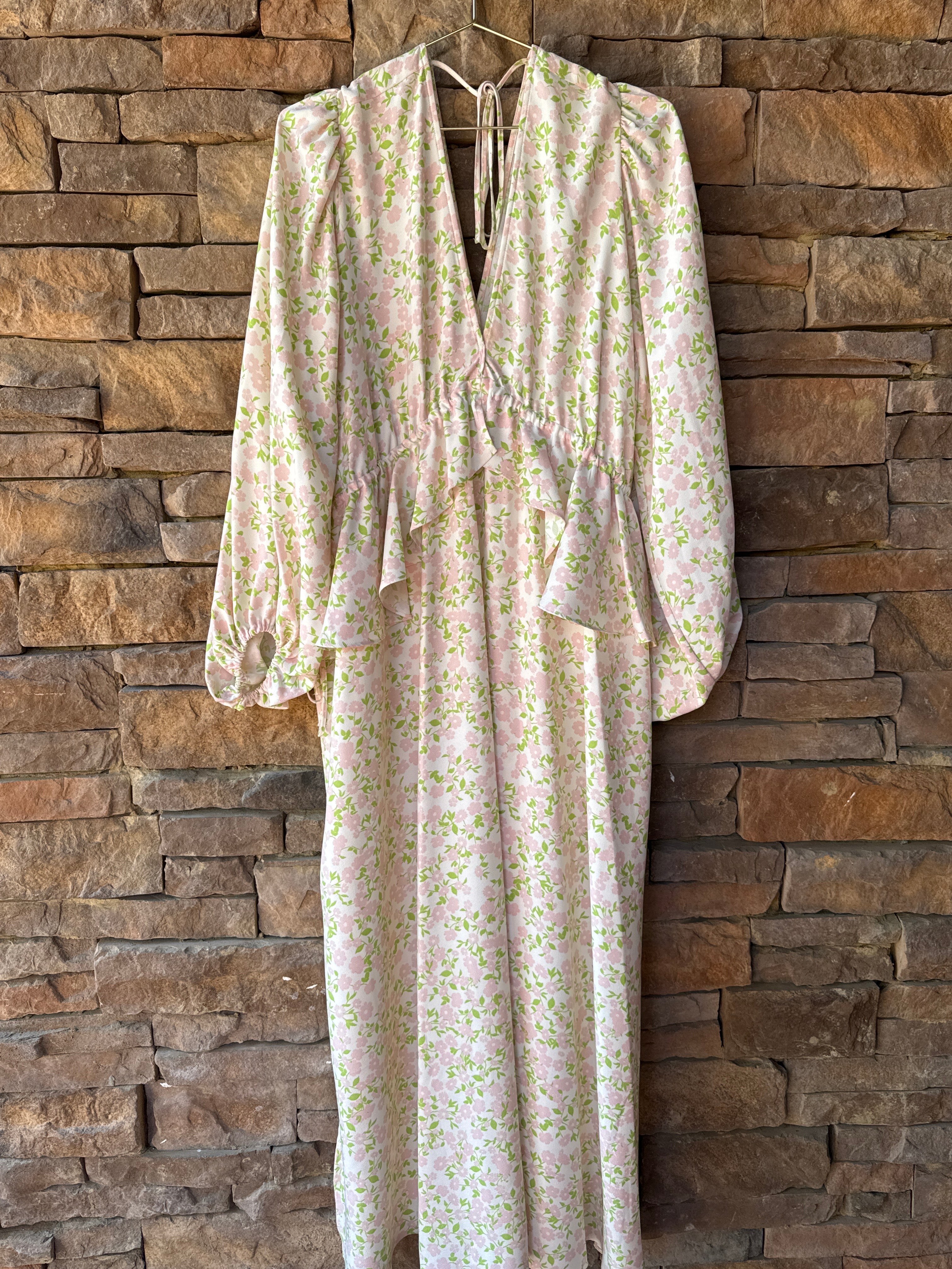 TopShop White and Tea Flower Maxi 14
