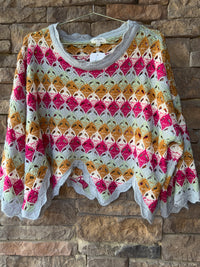 Umgee Knit Cropped Multi Sweater S