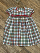 Shrimp & Grits Kids Christmas Plaid Dress 3T