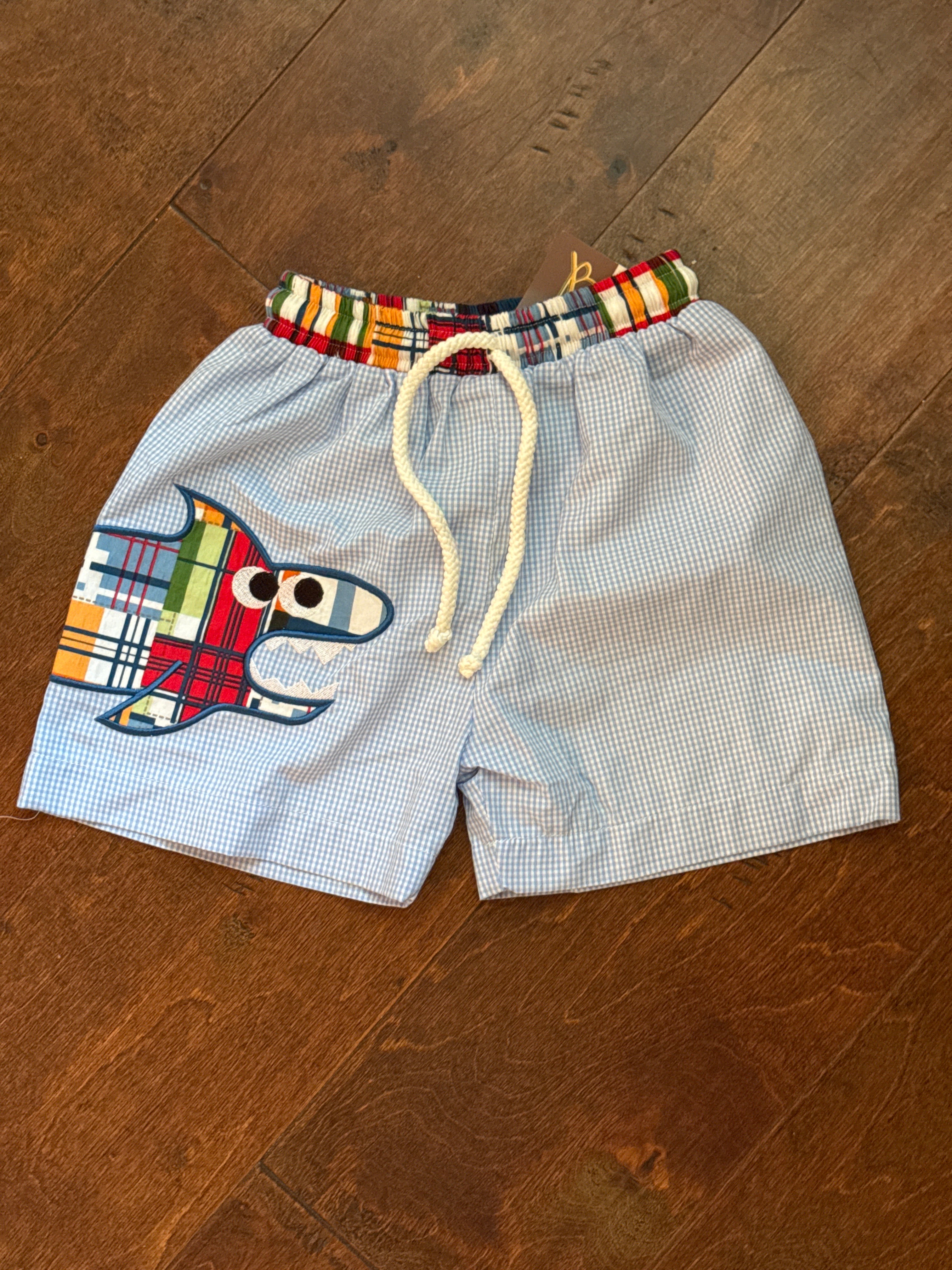 Banana Split Shark Patchwork Swim Trunks 9M